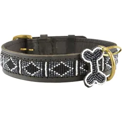 Kampuni Hundehalsbånd Rafiki sort mini, 38x1,9 cm (Hund), Halsband + Leine