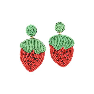 Paar Ohrclips "Erdbeere", Damen, rot, Glas, COLLEZIONE ALESSANDRO, Ohrringe