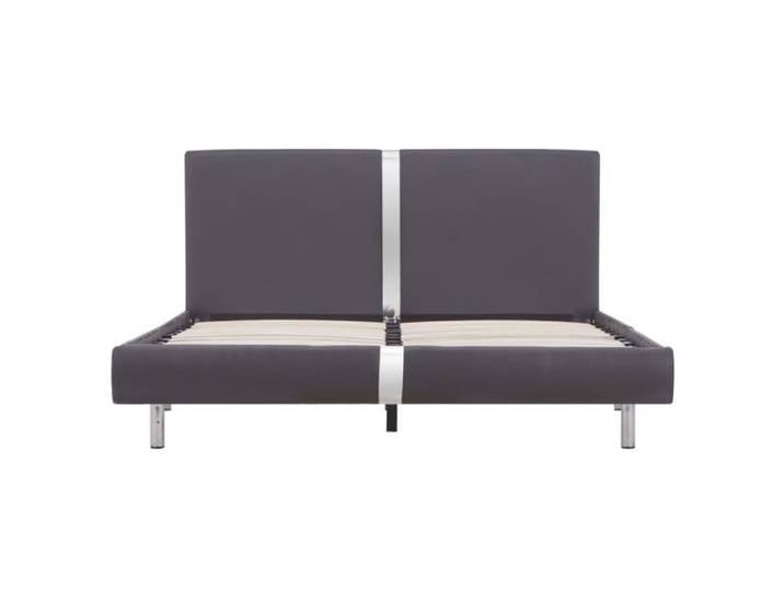 140x200cm Lit double - Jill - Cadre de lit Gris Similicuir FR4853