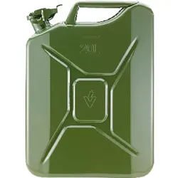 Benzinkanister Stahlblech 20L Oliv - grün