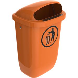 Sulo Mülleimer 1052434, orange, aus Kunststoff, Wandmontage, 50 Liter