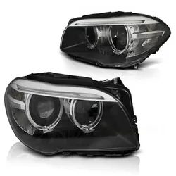 Xenon LED Tagfahrlicht Angel Eyes Scheinwerfer passend für BMW 5er F10/F11 10-13 schwarz