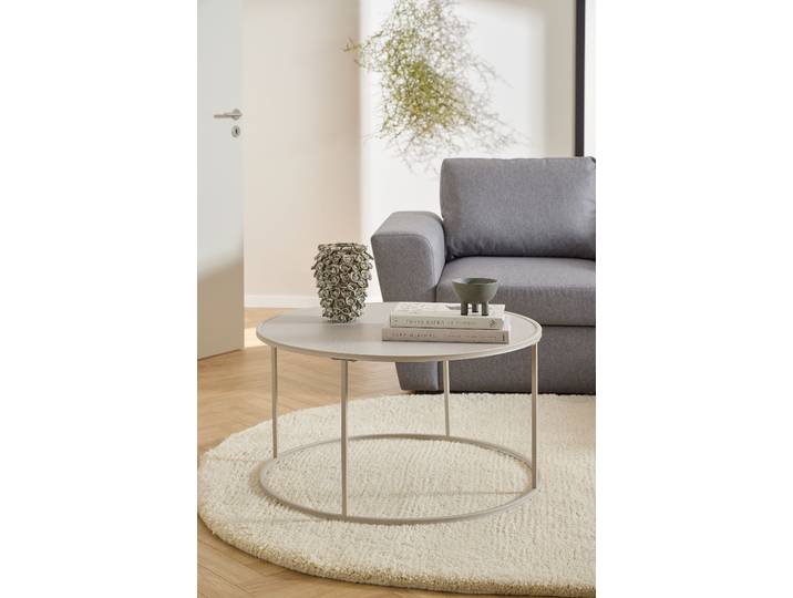 Table basse ronde Ø 80cm Beige/Gris/Gris sable