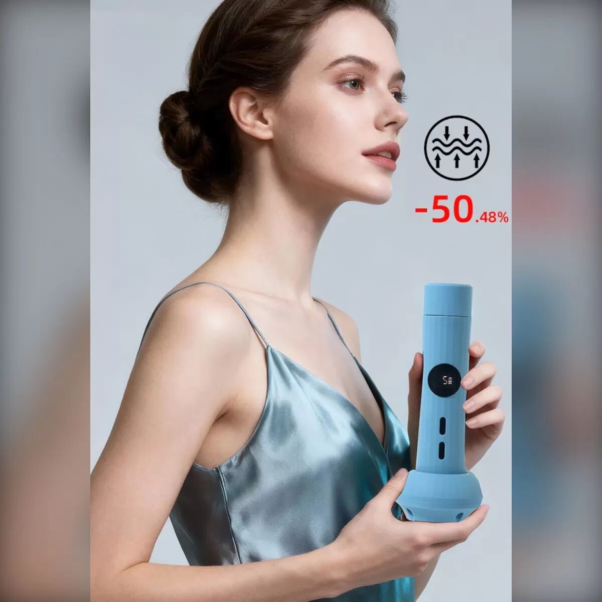 INF Hot and Cold Facial Massager compatible with – Multi-Mode Cryotherapy, Red Light, Ultrasonic, Microcurrent & High-Frequency Blanc