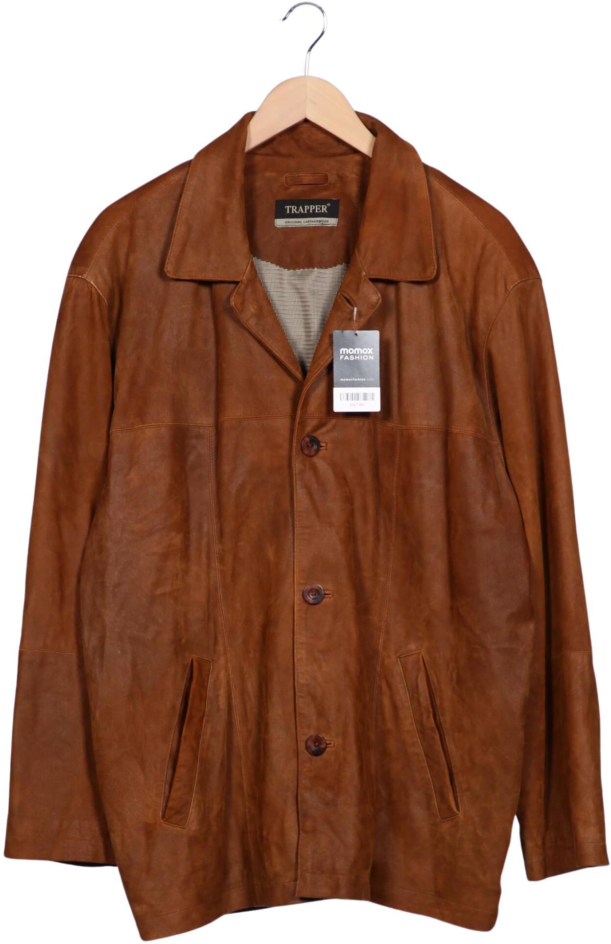 Trapper Herren Jacke, Braun, Gr. EU 50, Leder / Synthetik - Second Hand