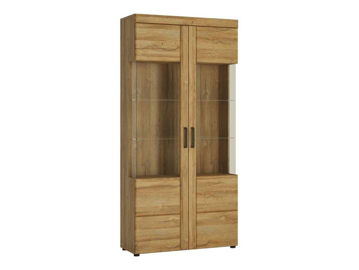 freiraum Glasvitrine CORTINA in Grandson Eiche Dekor - 92,8x195x37,4 (BxHxT)