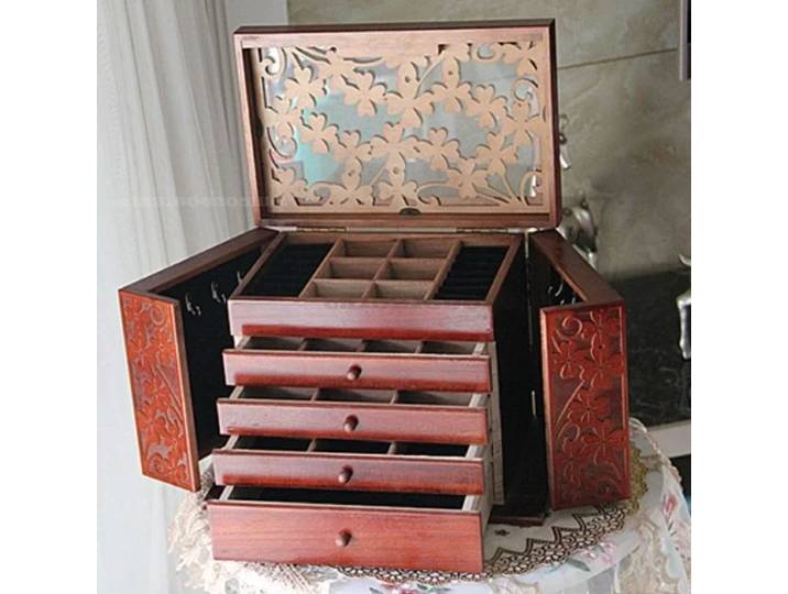 Etro – mallette de rangement chinoise, boîte à bijoux en bois, Design trèfle verrouillable, organisateur de cosmétiques, porte-monnaie, offre spéciale