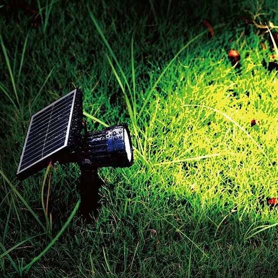 V-Tac Faretto Led Solare Da Giardino 2w Rotondo Con Picchetto 3000k Ip65 Nero 6660