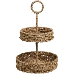 House Nordic Rifbjerg Tablett Seegras Natur Etagere, Natur - Ø 25 x 40,5 cm