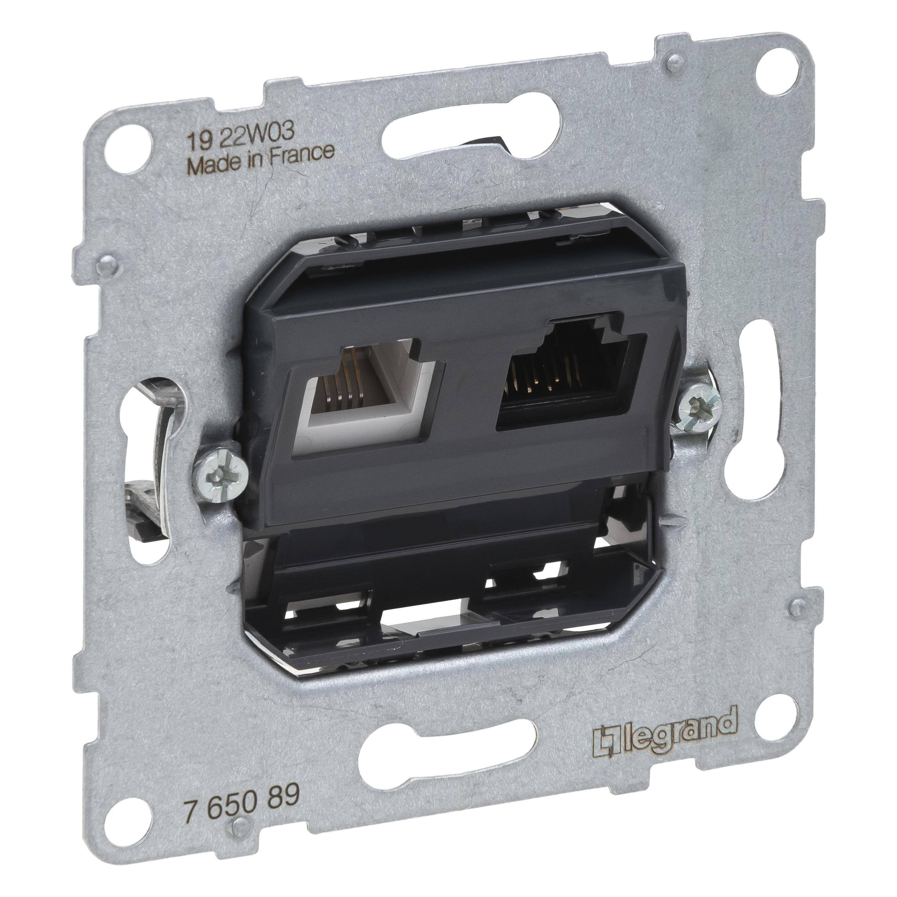 Legrand SEANO Datendose RJ11+RJ45 KAT. 6 UTP, Einsatz (765089)