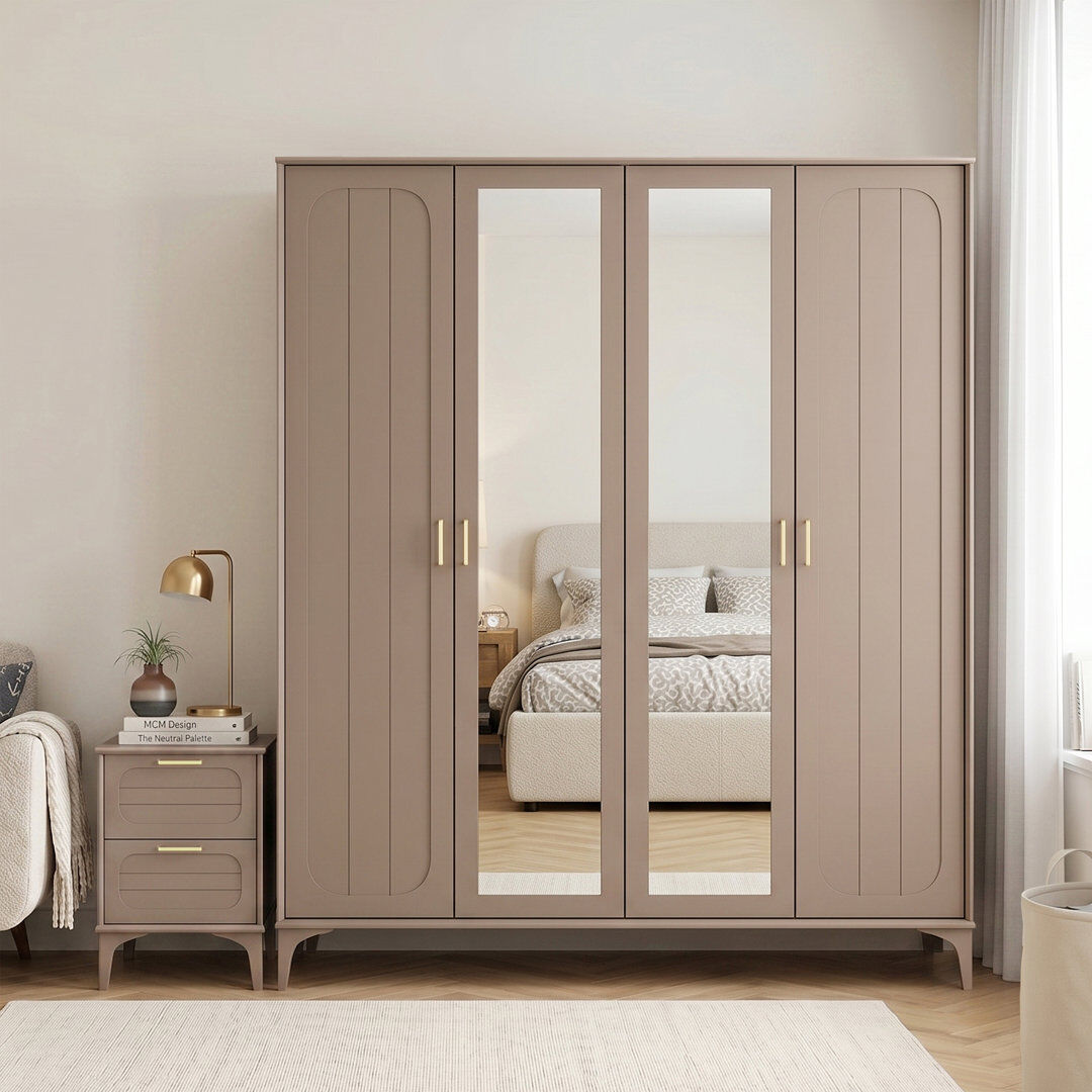Ebern Designs Curtis Mirage Bedroom Pair Set Warm Nude