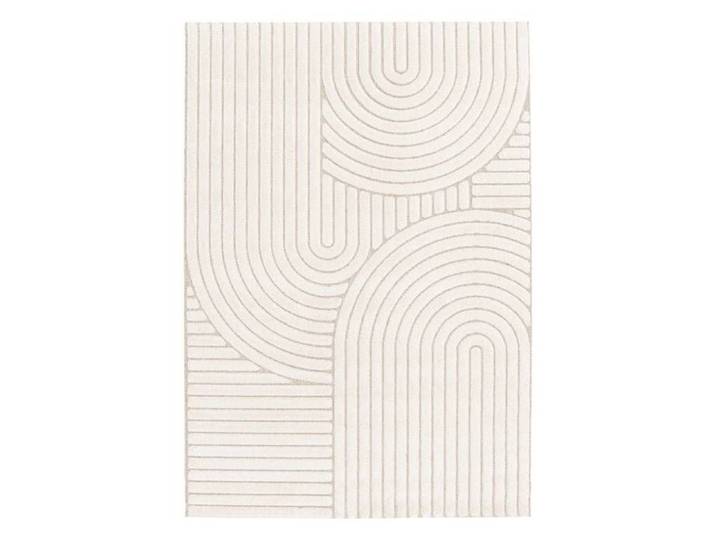 Tapis intérieur motif ethnique arches 120x170cm. poils ras. beige et crème