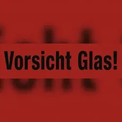 Aufkleber Vorsicht Glas!, Papier, 140x40 mm, 1000 Stück/Rolle