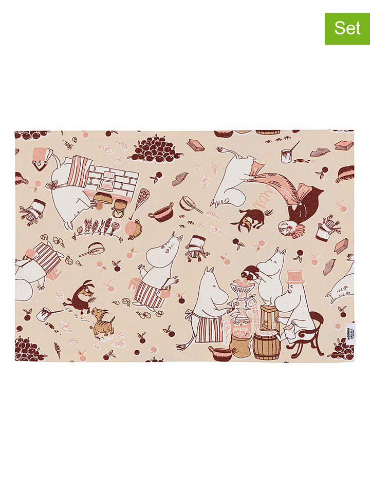 Moomin Tischset ''Housekeeping'' in Beige/ Hellbraun - (L)31 x (B)46 cm - onesize