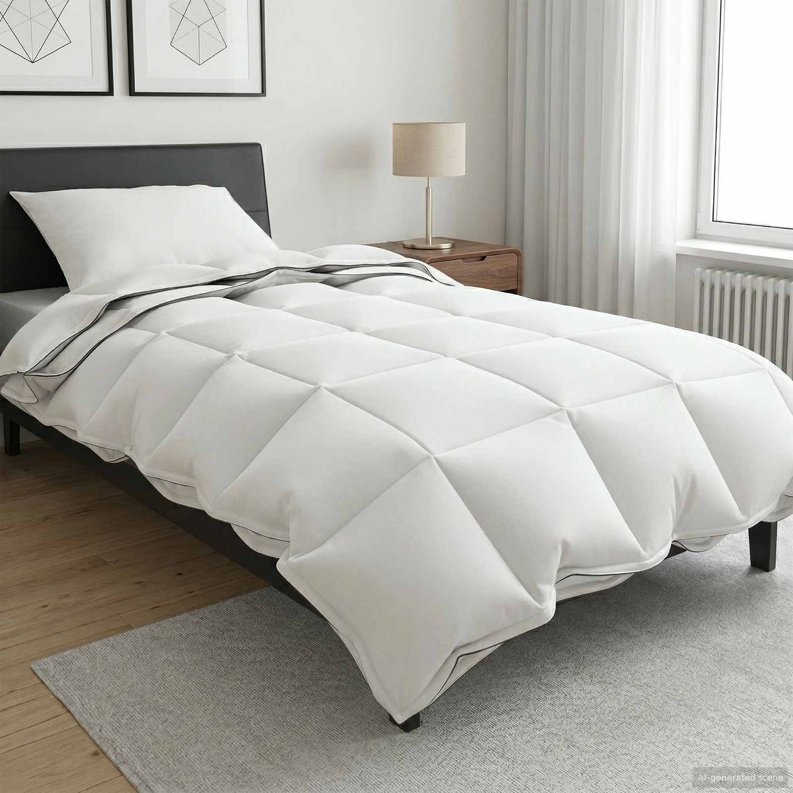 vidaXL Edredón 135 x 200 cm 100% Algodón Blanco Blanco