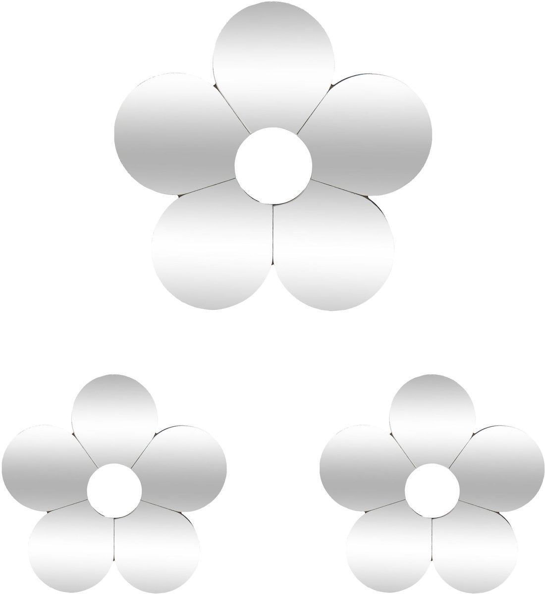 Atmosphera Kids Bloemen Spiegels - Set van 3 stuks - Wandmontage - B/D/H: 21 x 21 x 21 cm