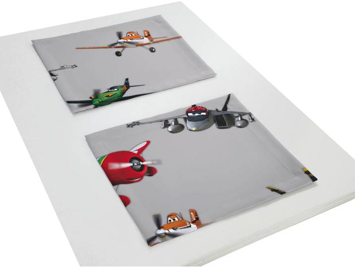 Platzset WIRTH Planes Delta Gr. 2, grau (hellgrau), B:50cm L:40cm, Obermaterial: 100% Polyester, Platzsets, Platzset, Disney