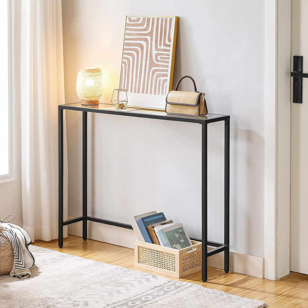 Fairmont Park Sirine 100 Console Table With Tempered Glass Top Black