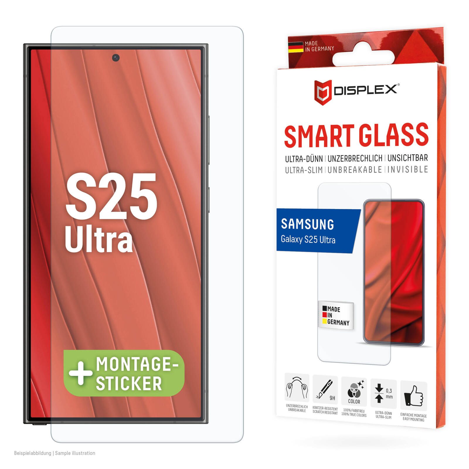 DISPLEX Smart Glass (9H) für Samsung Galaxy S25 Ultra 02078