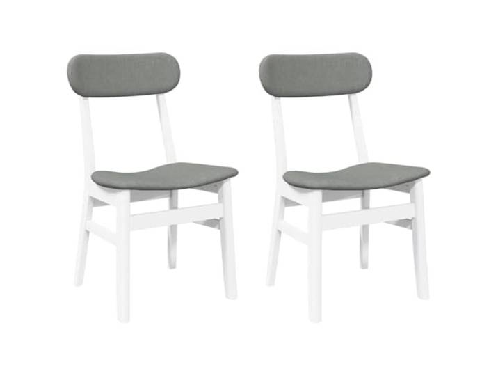 HKLGBVCR Esszimmerstühle mit Kissen, 2 Stück, weiß, Massivholz Set mit 2 Kissen inklusive, massives Gummibaumholz, ergonomische Rückenlehne, Esszimmer, Wohnzimmer