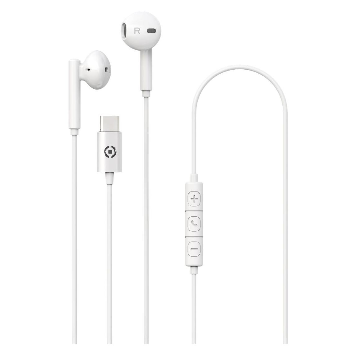Celly Stereo-Ohrhörer Drop Usb-C (Keine Geräuschunterdrückung, Kabelgebunden) (UP1100TYPECWH)