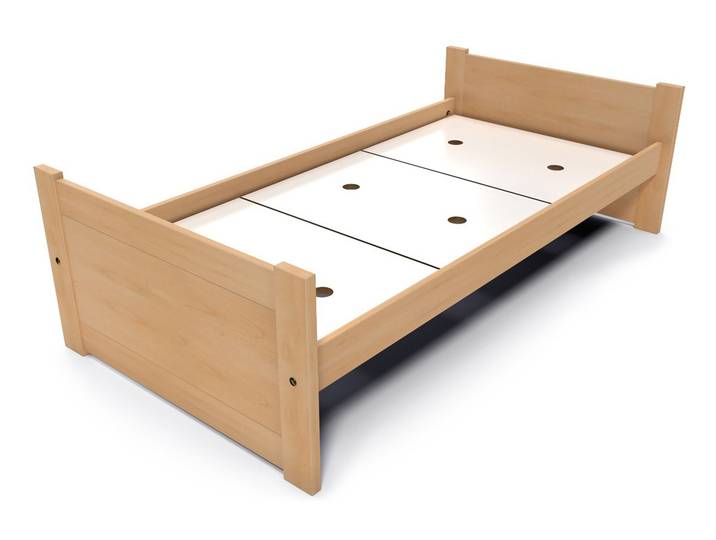 Lit 90x190 1 place bois hêtre Solo 90x190 Vernis Naturel