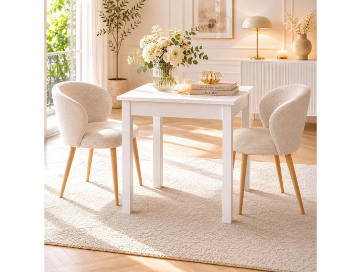 Table De Cuisine Blanche Moderne 110 Cm Alva