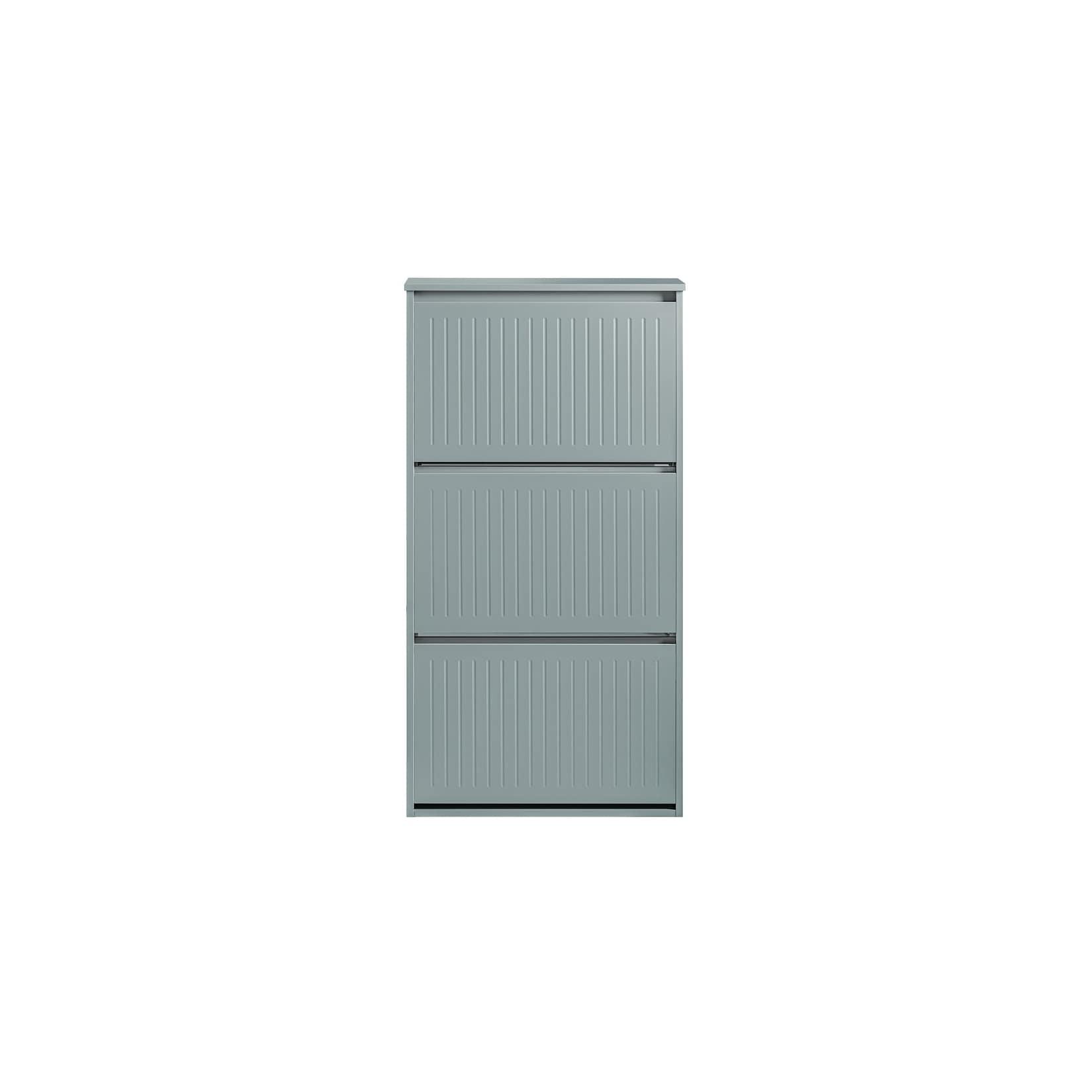SoBuy Schuhschrank mit 3 Türen Hellgrau 61x26x119,5cm Funktional