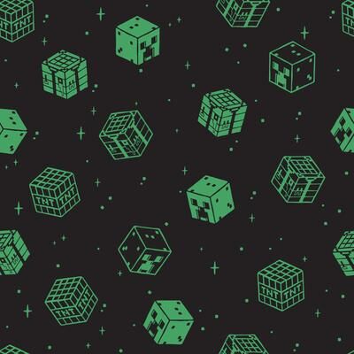 Roommates Minecraft Black Blocks Peel and Stick Wallpaper