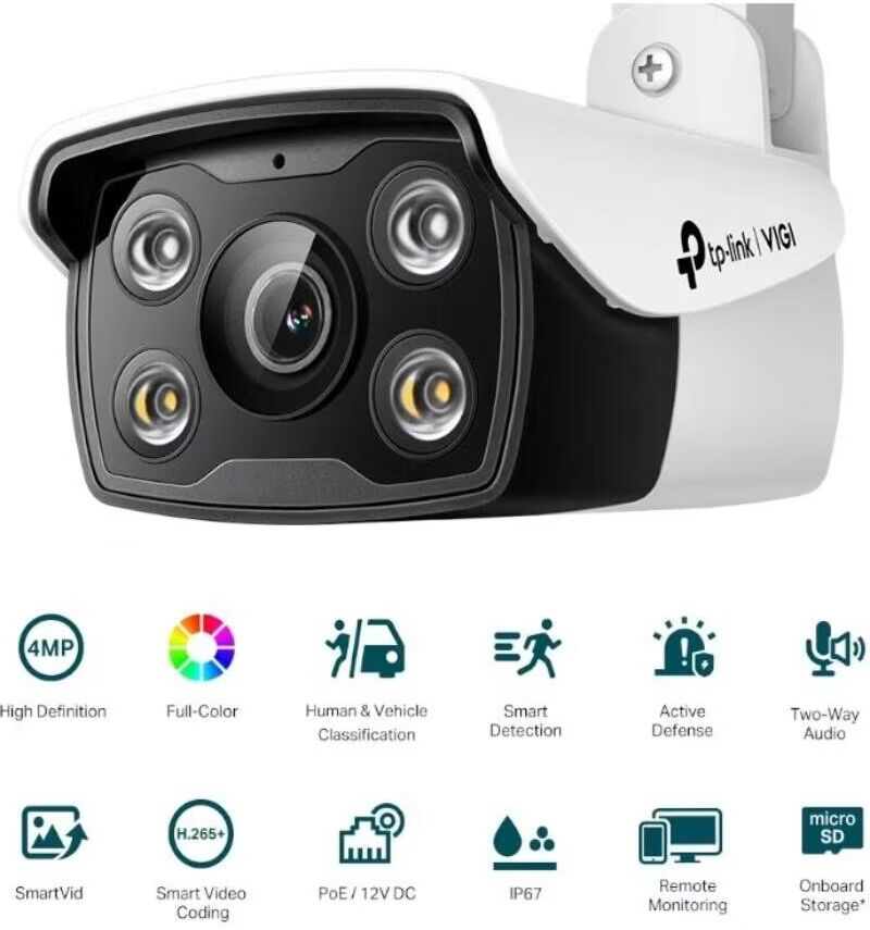 Tp-Link Vigi C340 Cámara De Seguridad Ip Bullet 4mp 4mm Full-Color Talla Única Unisex