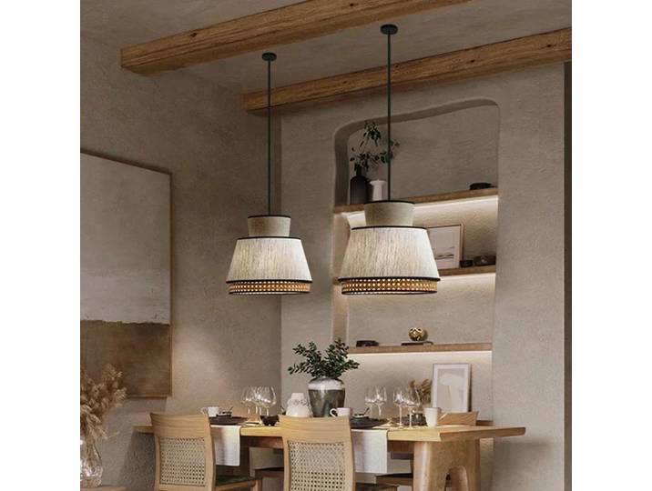 SANDYHA moderne nordique rotin suspension LED lampe suspendue pour salon cuisine chambre élégant Unique Vintage décor à la maison