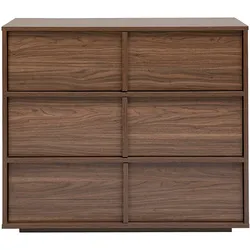 Kommode dunkles Holzfinish Nussbaum 3 Schubladen L90 cm LOTHAIRE