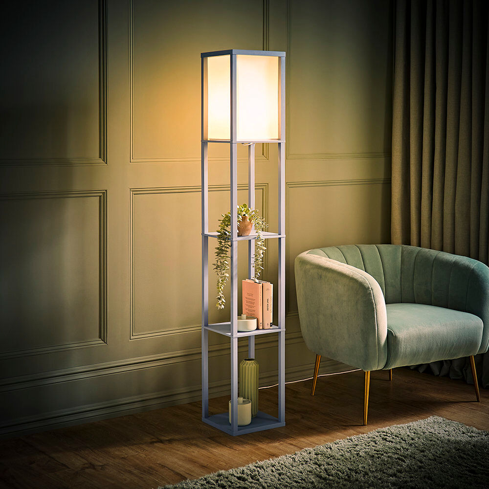 17 Stories Struttura 160cm Matte Traditional Floor Lamp Blue 160cm H X 26cm W X 26cm D