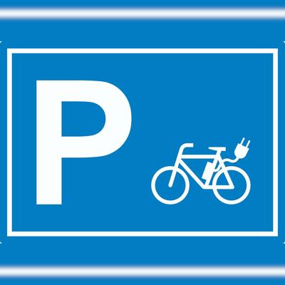 HB-Druck E-Bike Elektrorad Parkplatz Aufkleber waagerecht A7 (74x105mm)