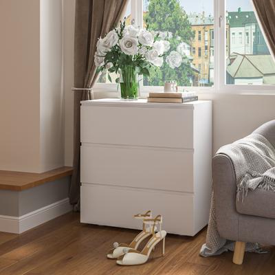 Timechee "3 Drawer 32.3""H x 30.3"" W Nightstand Chest Cabinet Dresser Bedroom Storage"