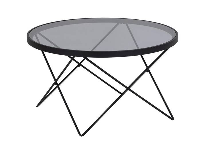 Livetastic Couchtisch, Grau, Glas, rund, 45x80x80 cm, Wohnzimmer, Wohnzimmertische, Couchtische