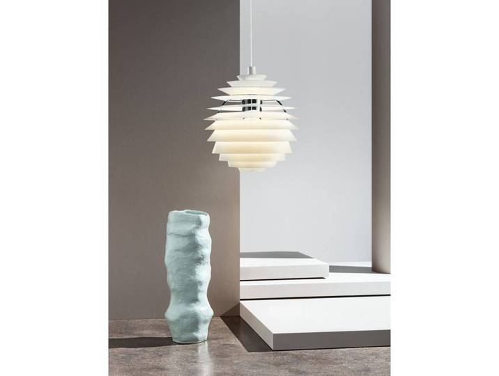 PH Louvre LED Pendelleuchte White - Louis Poulsen - Wohnzimmer - Aluminium