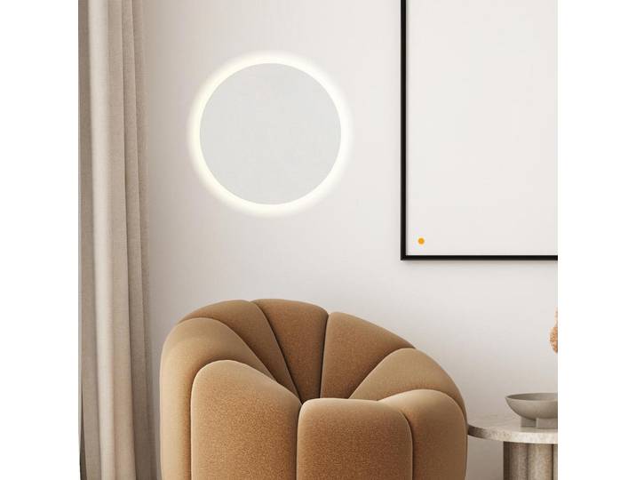 s.luce Led-Wandlampe Cloud Weiß Ø 40cm, Metall, Rund,Rund, LED integrated, 40x4.4x40 cm, Lampen & Leuchten, LED Beleuchtung, LED-Wandleuchten