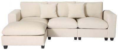 Westin Furniture Hamilton 4-Piece Corduroy Upholstered Modular Sectional with USB Port