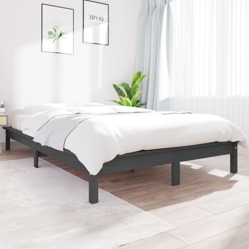 Alpen Home Schrader Solid Wood Bed grey Kingsize (5')