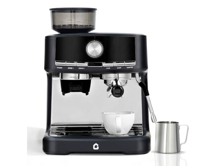 Garvee Italienische Halbautomatische Kaffeemaschine aus Edelstahl - schwarz