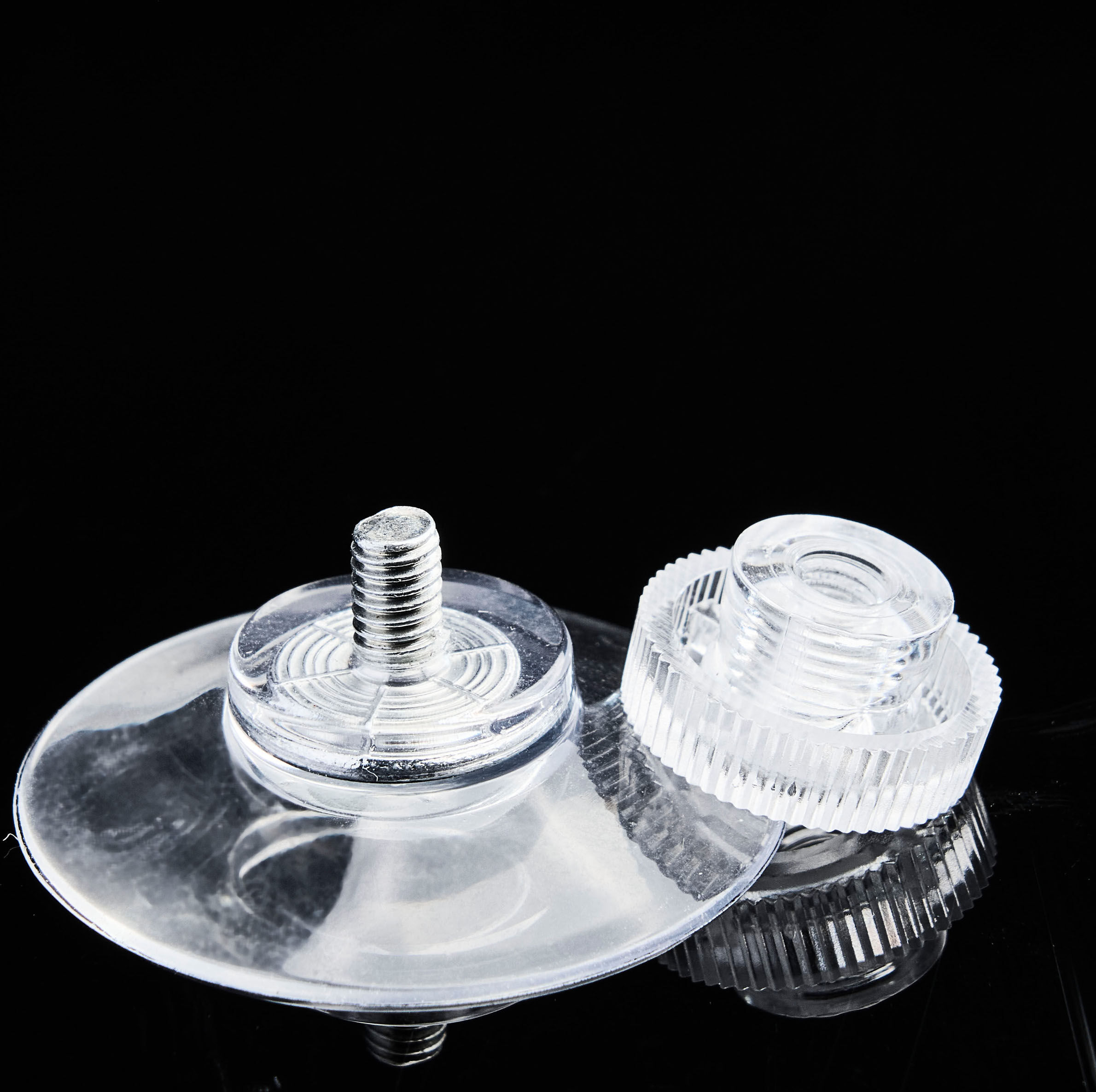 SPRINTIS Ventouses avec écrou écrou moleté en plastique transparent   30 mm   M4, longueur 6 mm, PVC souple