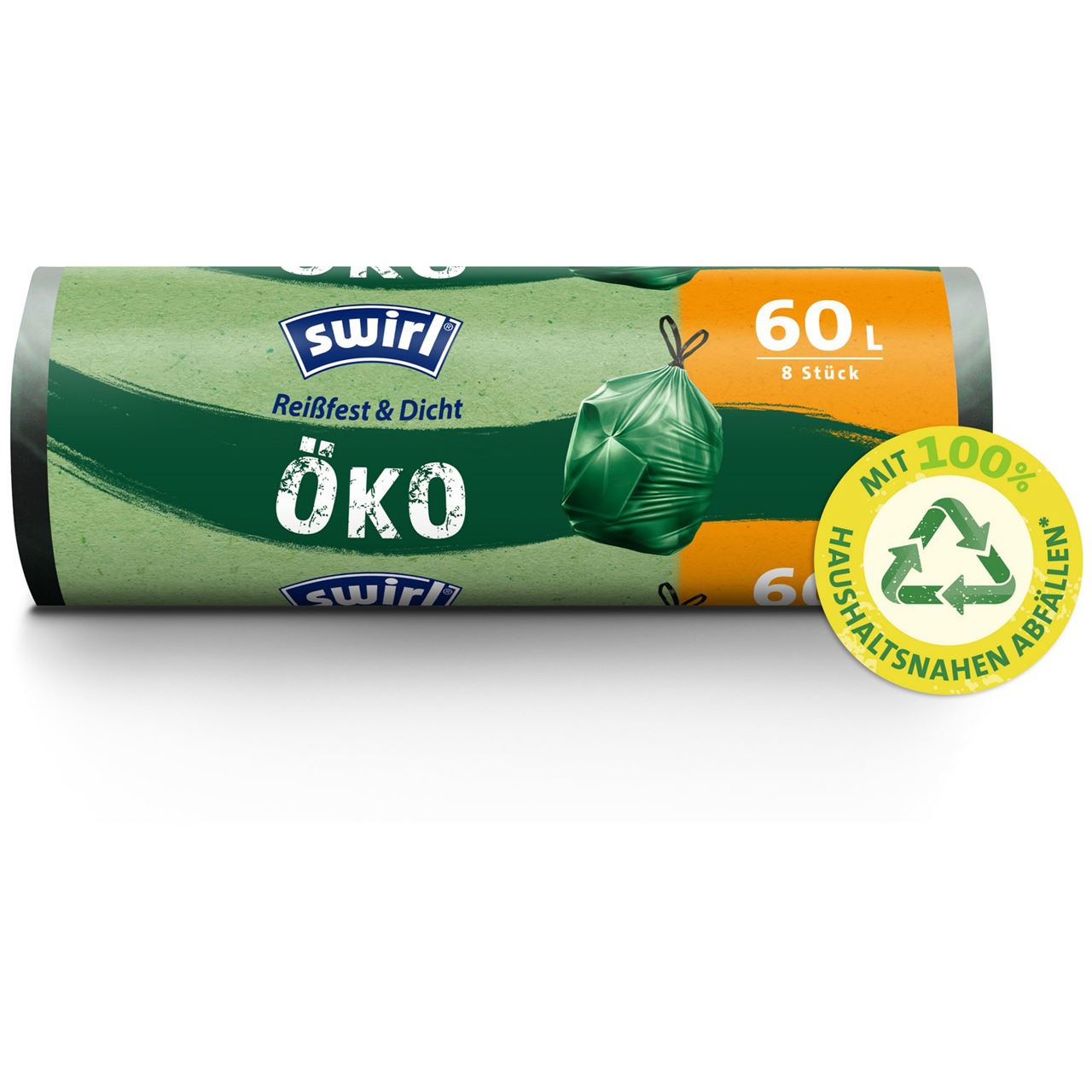 swirl Müllbeutel Öko 114234 60,0 l grün, 8 St.
