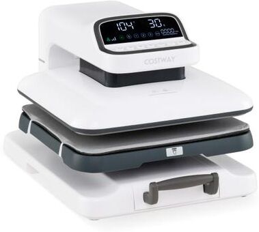 Costway Heat Press Machine with Auto Release for T Shirts-White