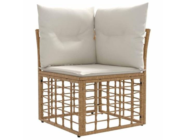 KTHLBRH 4-Sitzer-Sofa-Set für den Außenbereich, natürliches Polyester Modular, wetterfest, Polyrattan, 27,4 kg, 110 kg pro Stuhl
