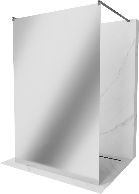 Mexen Kioto Duschwand 100x200 cm, Spiegelglas, Gun Metal, 8 mm