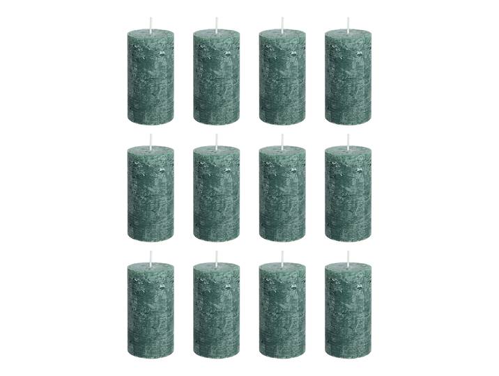 Stumpenkerze RUSTIC 12er-Set 13cm Grün