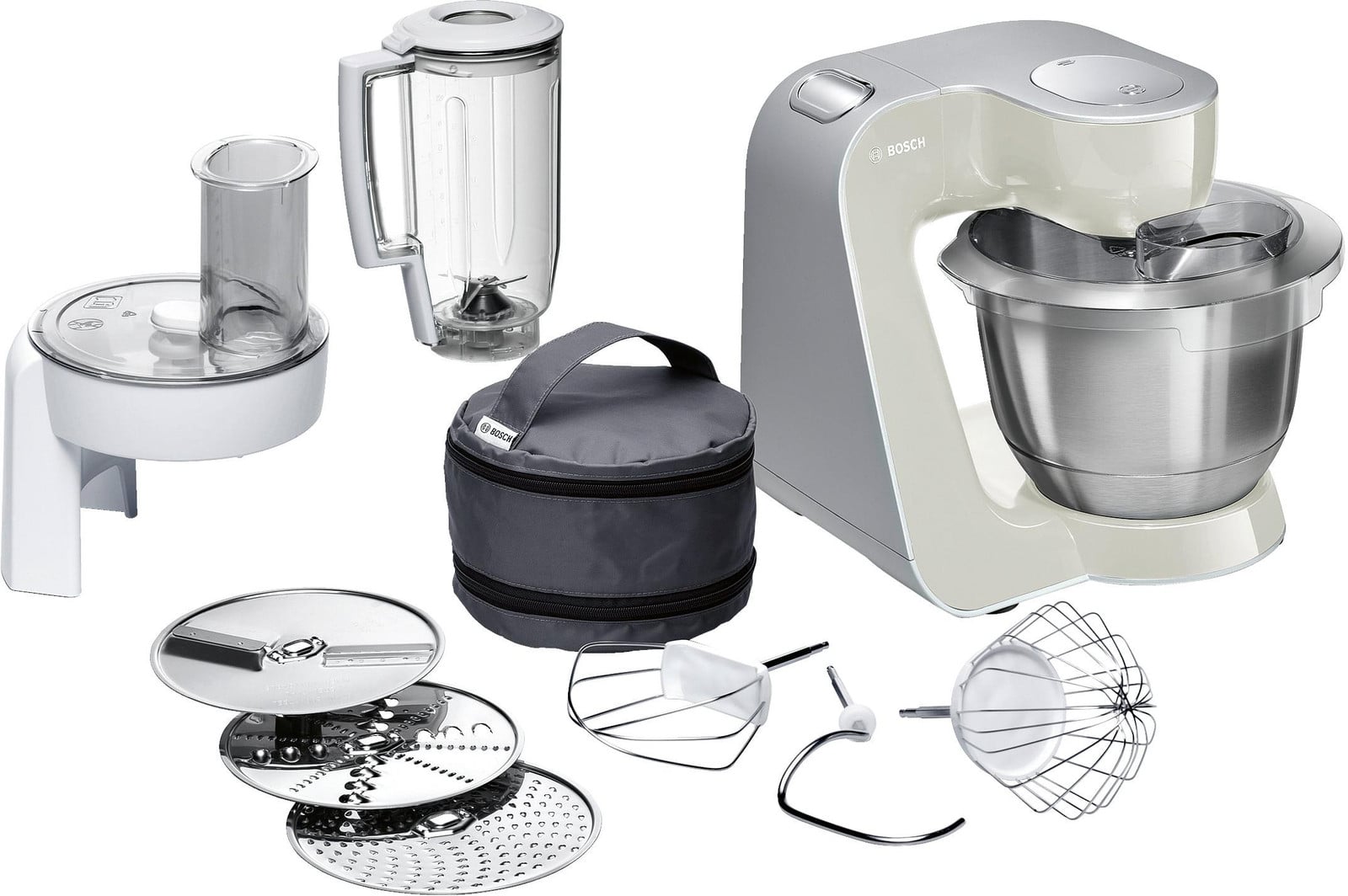 Bosch MUM58L20 keukenmachine, 1000 W, 3,9 liter, grijs en roestvrij staal