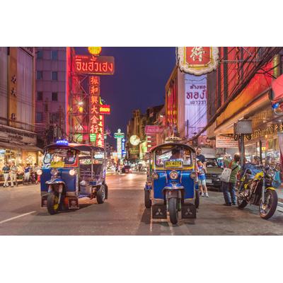 Fototapete PAPERMOON "BANGKOK-TUK TAXI CHINATOWN", bunt, B:5m L:2,8m, Vlies, Tapeten