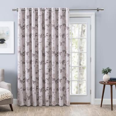 Ricardo "Mystic Garden Premium Floral Blackout Grommet Patio Curtain Panel W Wand - 104""W x 84""L"